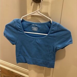 Wild Fable Blue Ribbed Crop Top